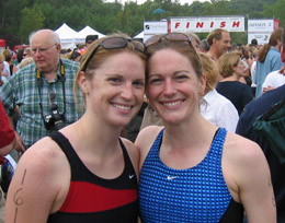 Picture: Jess and Zib after a triathlon
